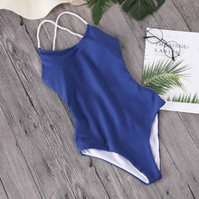 Load image into Gallery viewer, Minimalism Le One Piece Cross Bandage Swimsuit