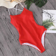 Load image into Gallery viewer, Minimalism Le One Piece Cross Bandage Swimsuit