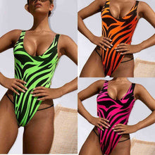 Load image into Gallery viewer, Women Leopard Print One Piece Swimsuit Sexy Backless Bathing Suit Summer Brazilian Bikinis