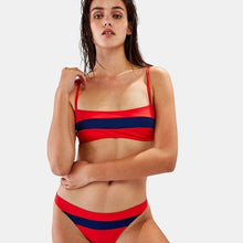 Load image into Gallery viewer, Striped Patchwork Swimsuit