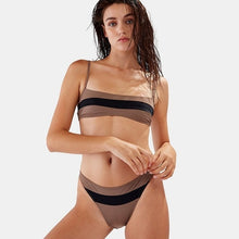 Load image into Gallery viewer, Striped Patchwork Swimsuit