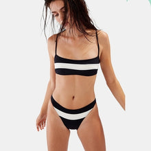 Load image into Gallery viewer, Striped Patchwork Swimsuit